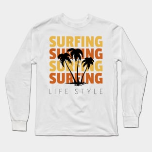 Surfing By Lamaj Long Sleeve T-Shirt